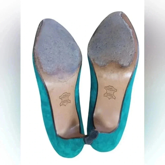 Bally High Heels Green Leather  Shoes Size 37 - Picture 5 of 9